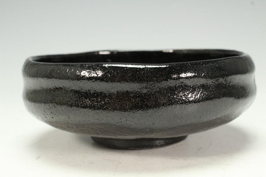 大特価 茶道具 黒楽馬盥茶碗 平夏茶碗 松楽造 銘 好日大徳寺書付K-LC541