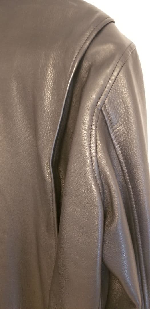 RHENIUM 雌牛本革ブラックレザーライダース 46 XL