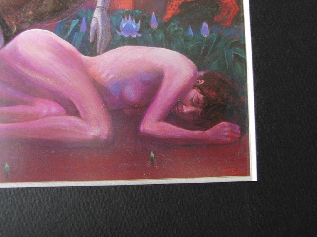 石井武夫、【早暁】、希少な額装用画集より、新品額装付