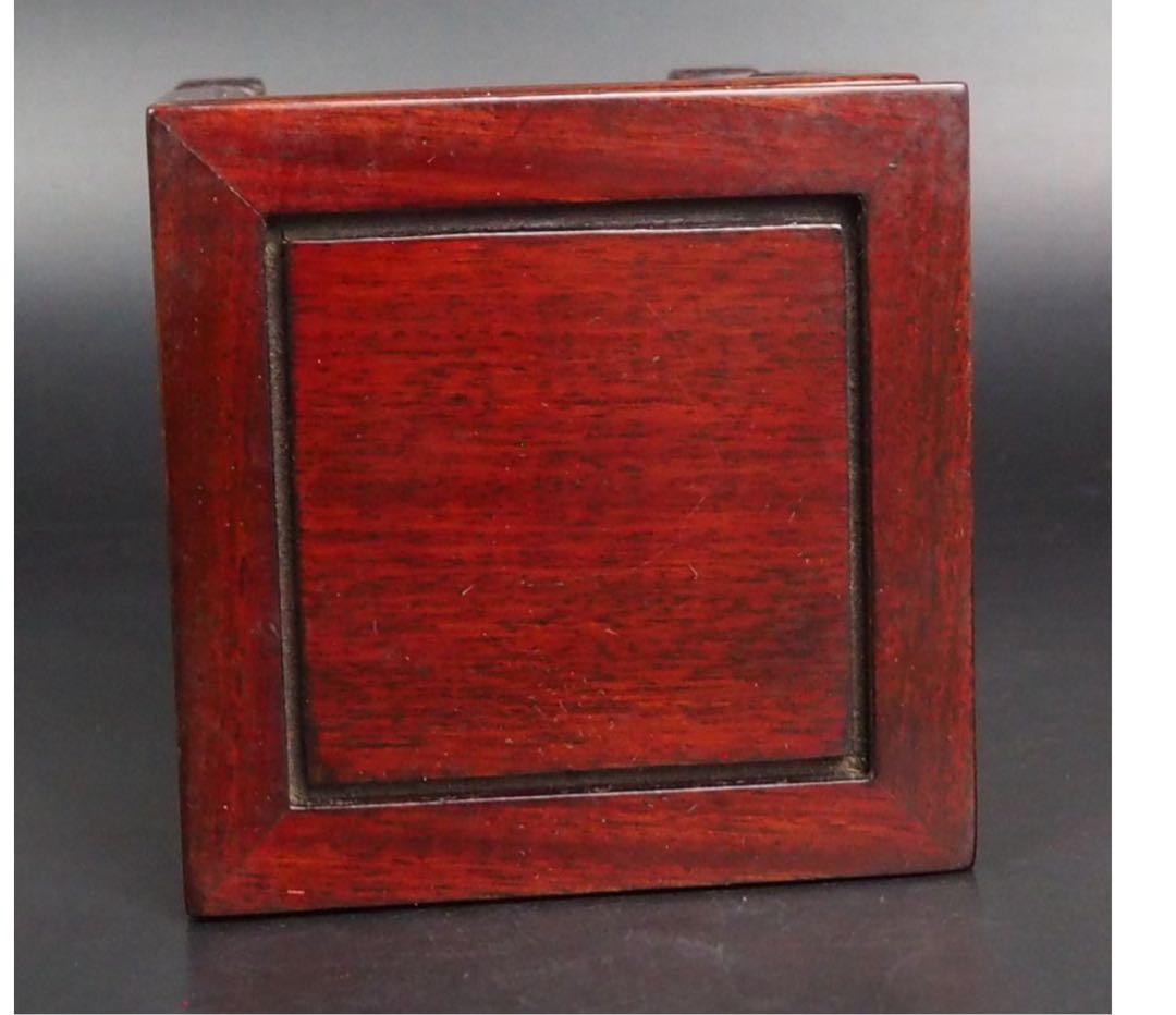 送料無料　唐木花梨透かし彫り盆栽台・花台　高さ16.5ｃｍ