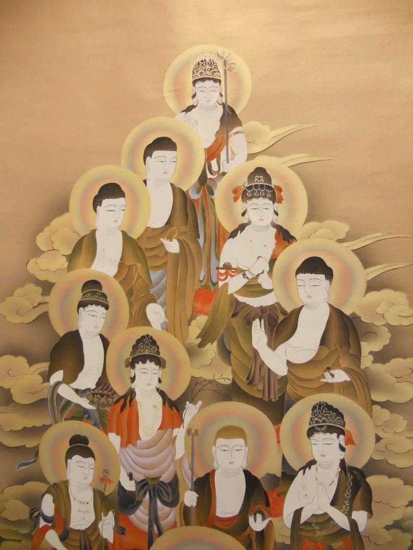 掛け軸 『 十三佛 』 福田素仙 作 絹本 共箱 希少 軸装 掛軸 美品 です。