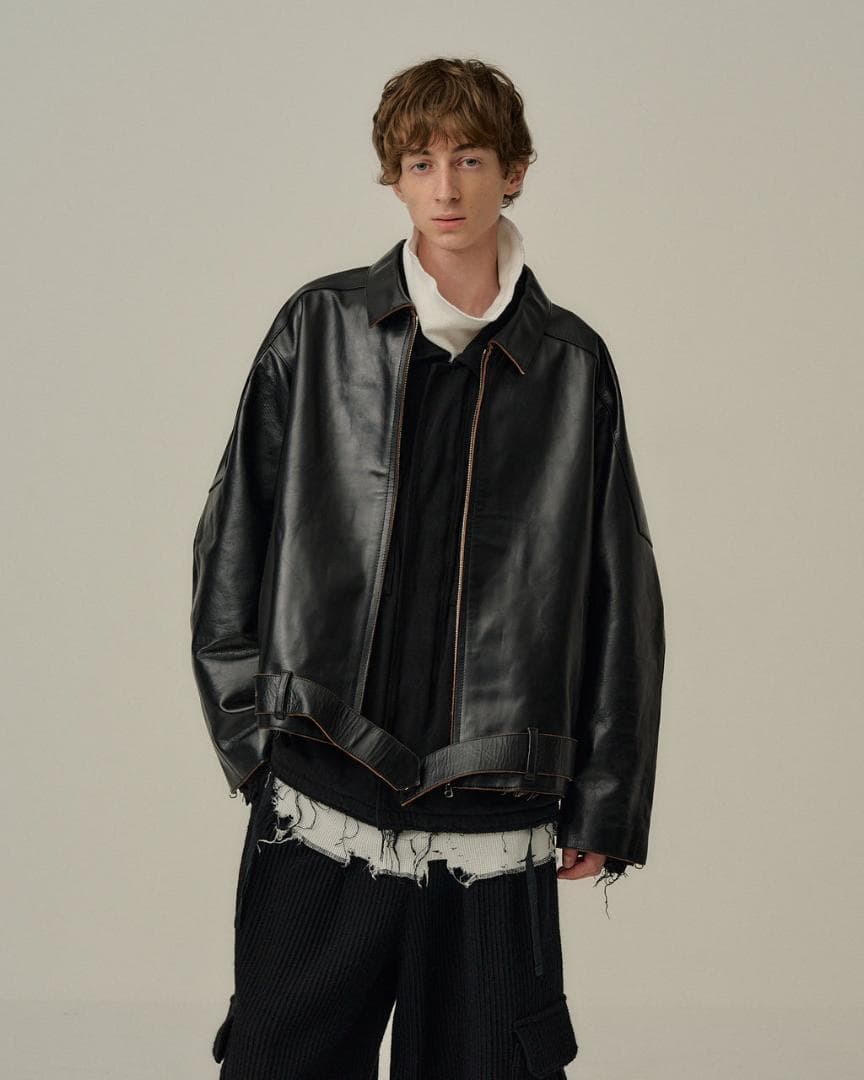 2　アンセルム　H.L ZIP UP JACKET　レザージャケット