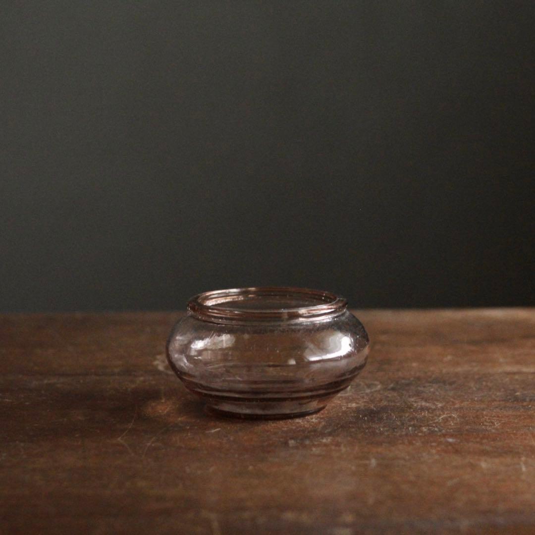 ガラス 塩笥形 小壺 キャンディポット 古道具 アンティーク