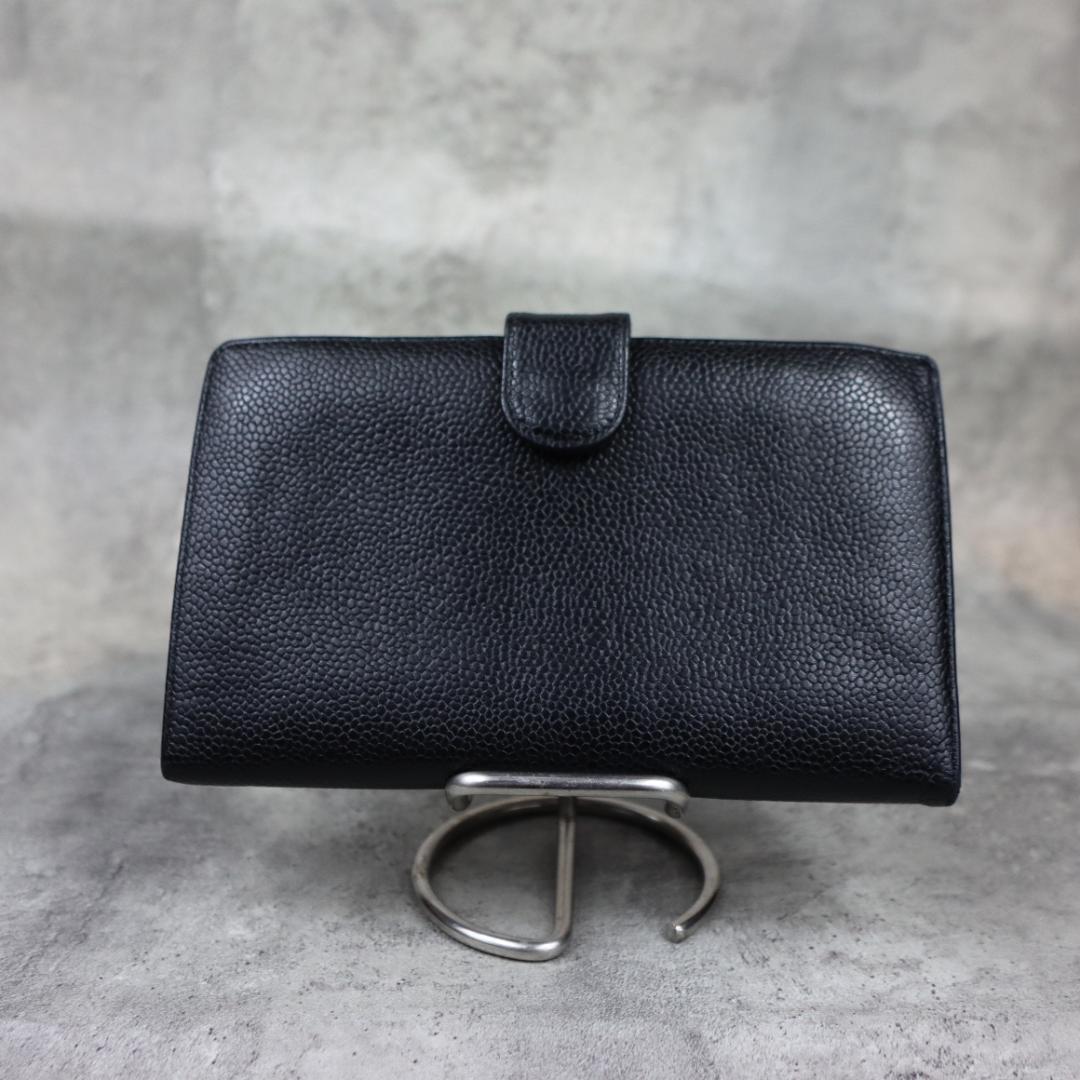 CHANEL シャネル カンボンライン 二つ折り 長財布 ブラック ココマーク