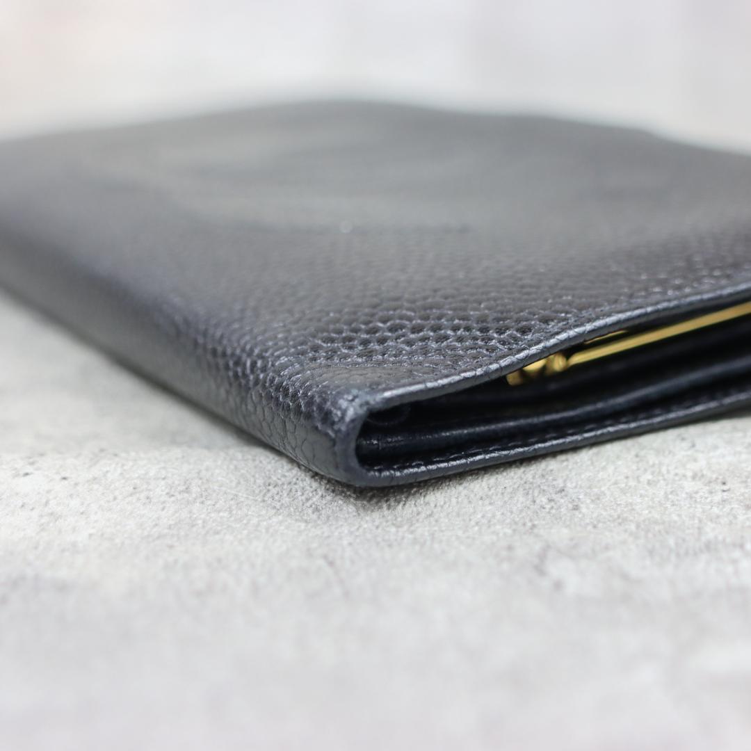 CHANEL シャネル カンボンライン 二つ折り 長財布 ブラック ココマーク