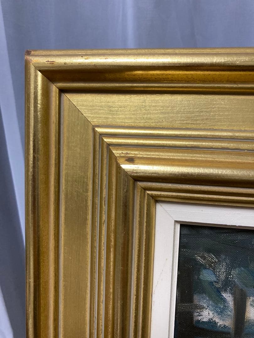 油彩　油絵　肉筆　ロルドの森　<Ｅ・T horbjorn> サイン額装有り