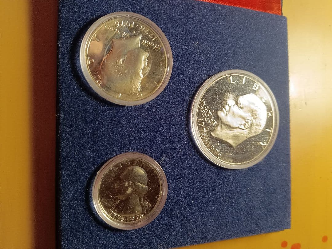 1976年 アメリカ建国200年記念 銀貨プルーフセットケース付き 銀0.400