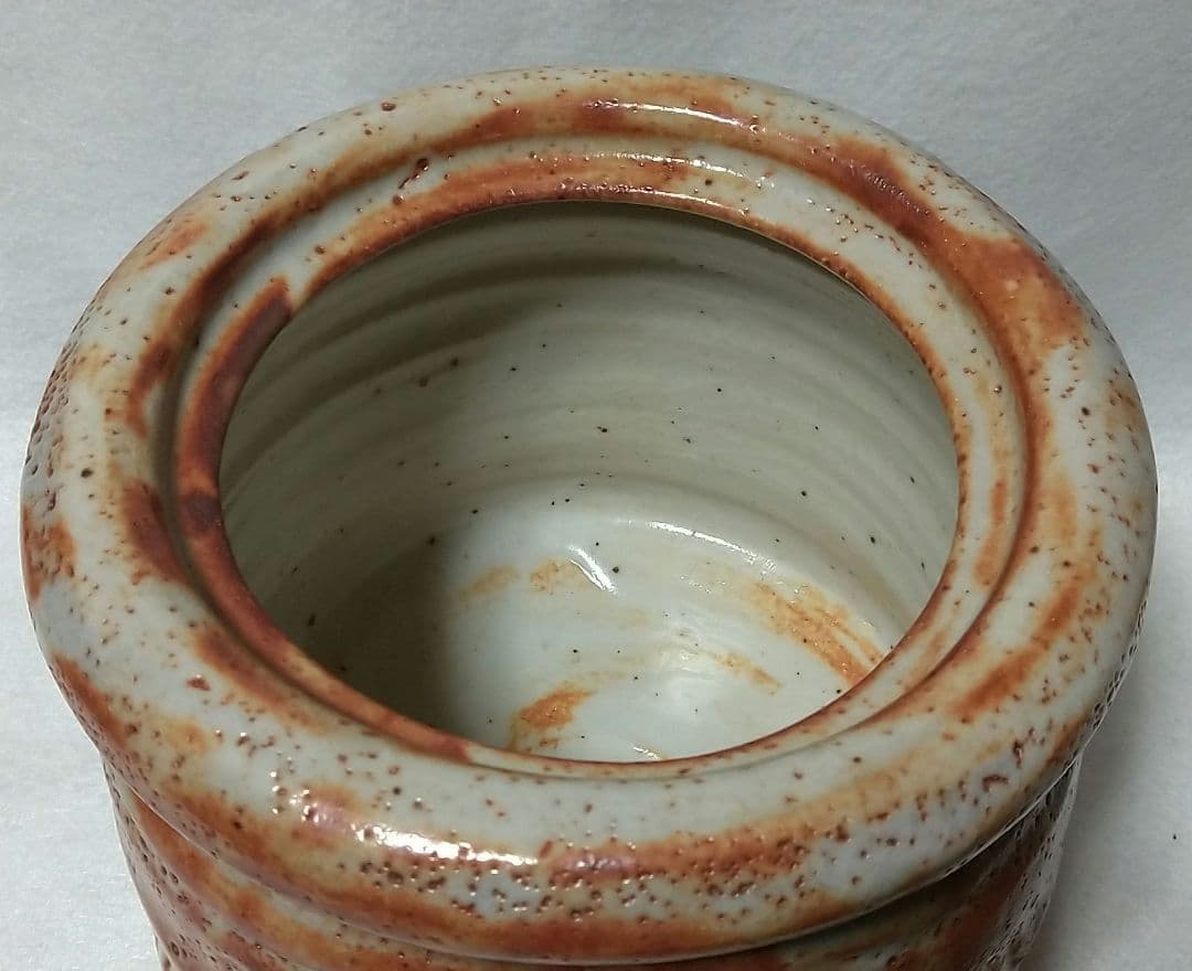 山十窯 加藤光右衛門 鼠志野 志野 水指 共箱 茶道具