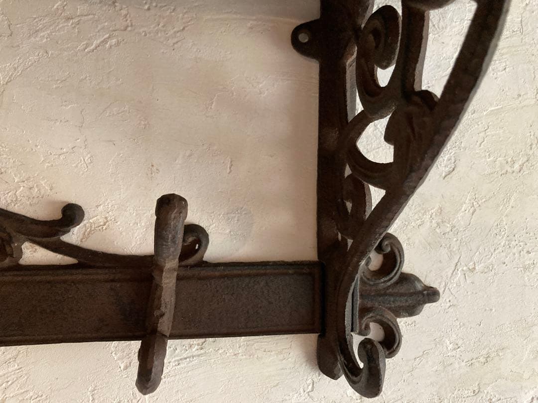 【レア】ヴィンテージ フレンチカントリー　ウォールシェルフ　フック付き