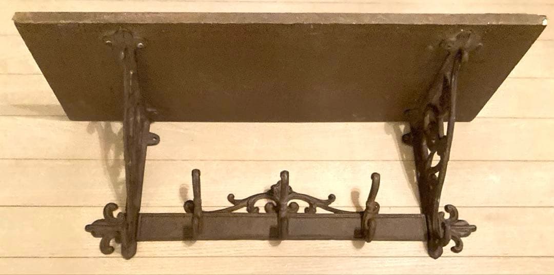 【レア】ヴィンテージ フレンチカントリー　ウォールシェルフ　フック付き