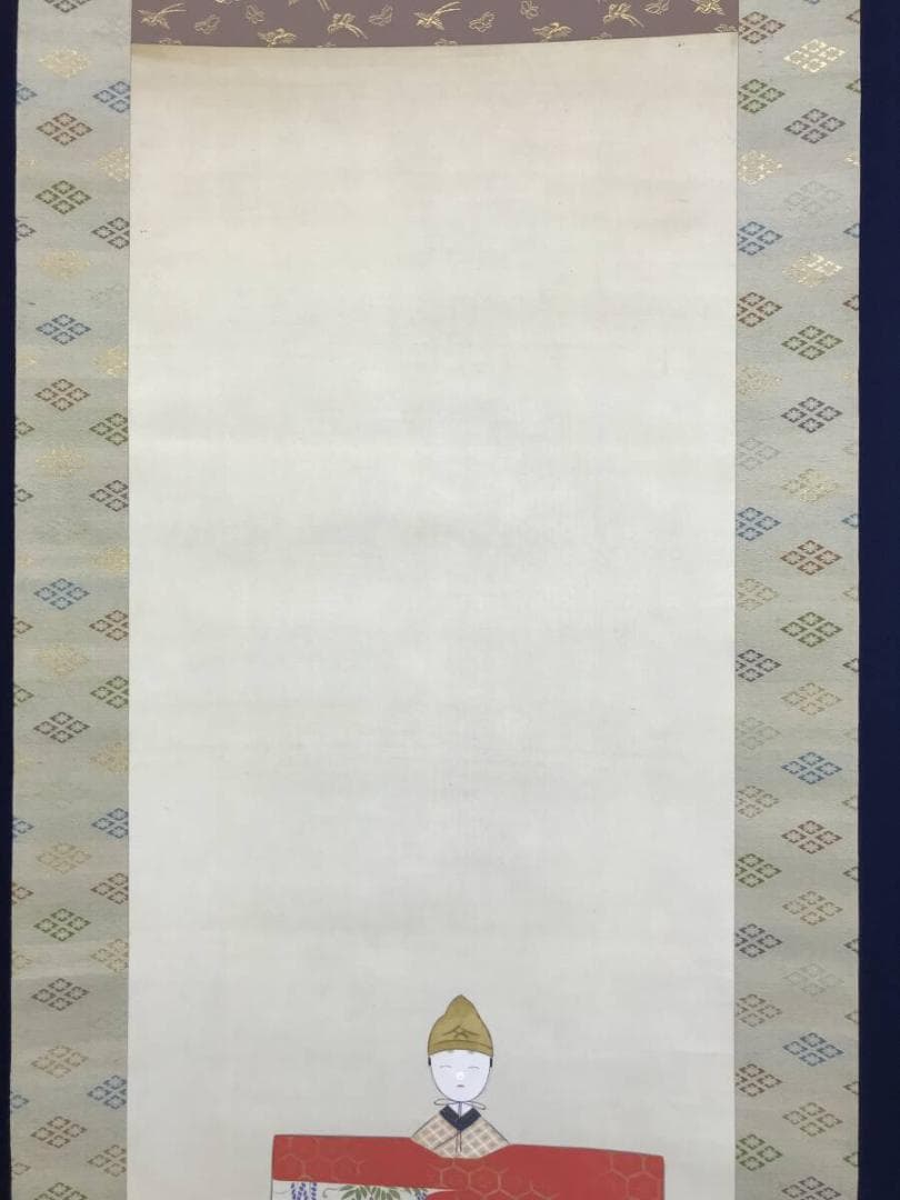 真作/柴田春叢/雛之図/節句/ヒナ図/ひな図/掛軸/名家伝来AH-557