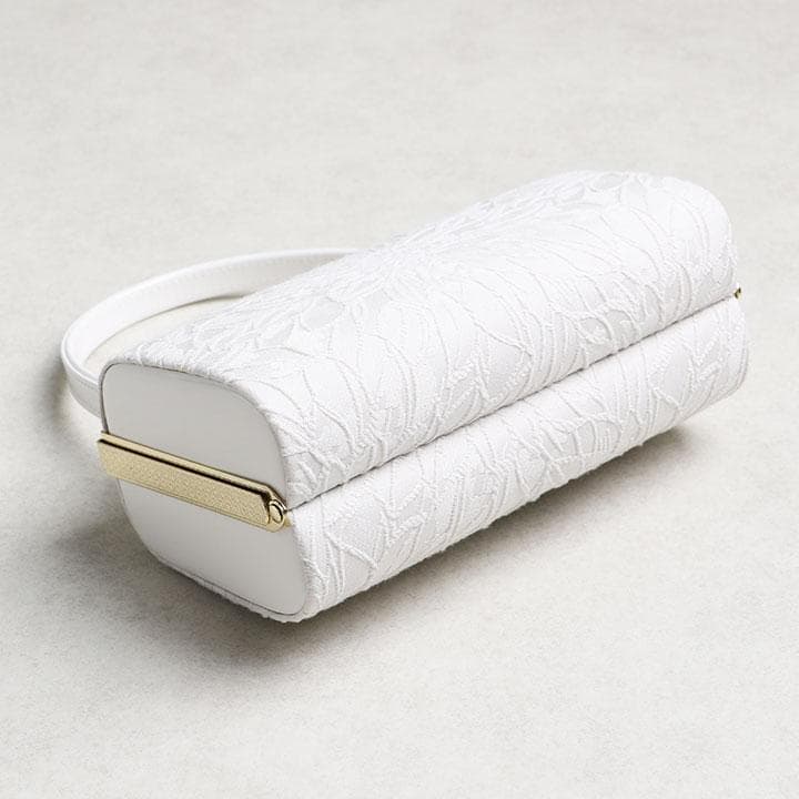 【新品】振袖用 草履バッグセット　ジャガード織り　白　草履24cm