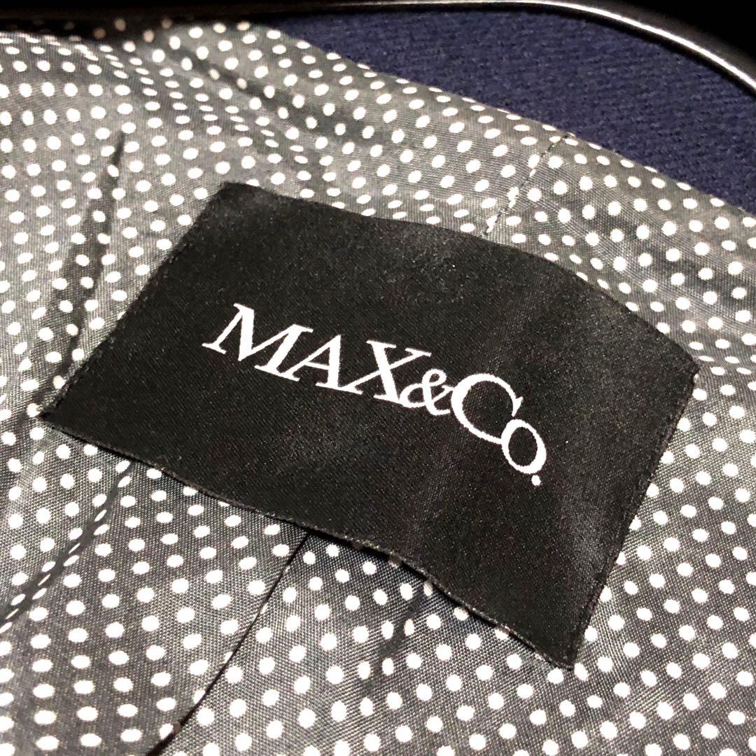 未使用級　マックス&コー　チェスターコート　フリル　ドット　ダークネイビー　40