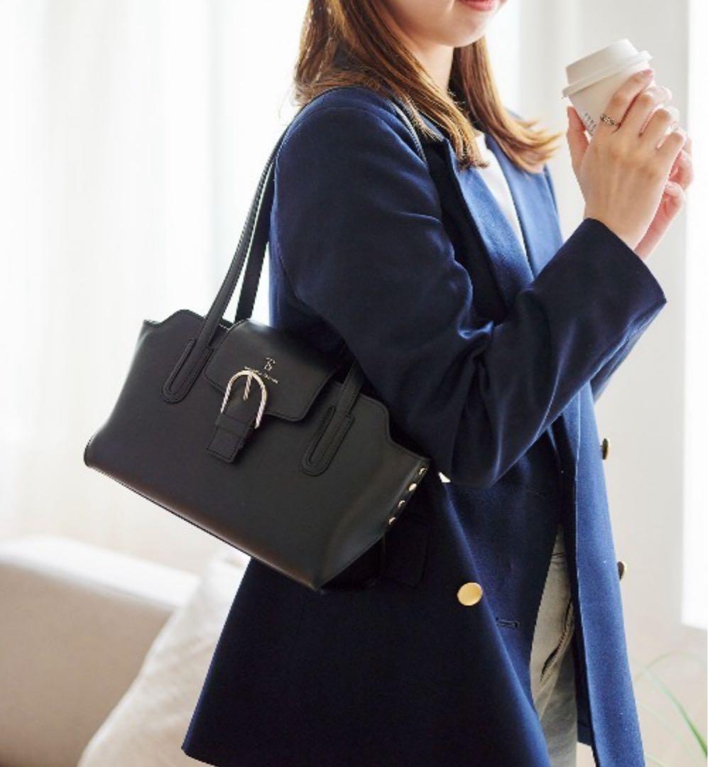 Samantha thavasaハンドバッグ レザーサイドスタッズハンドバッグ