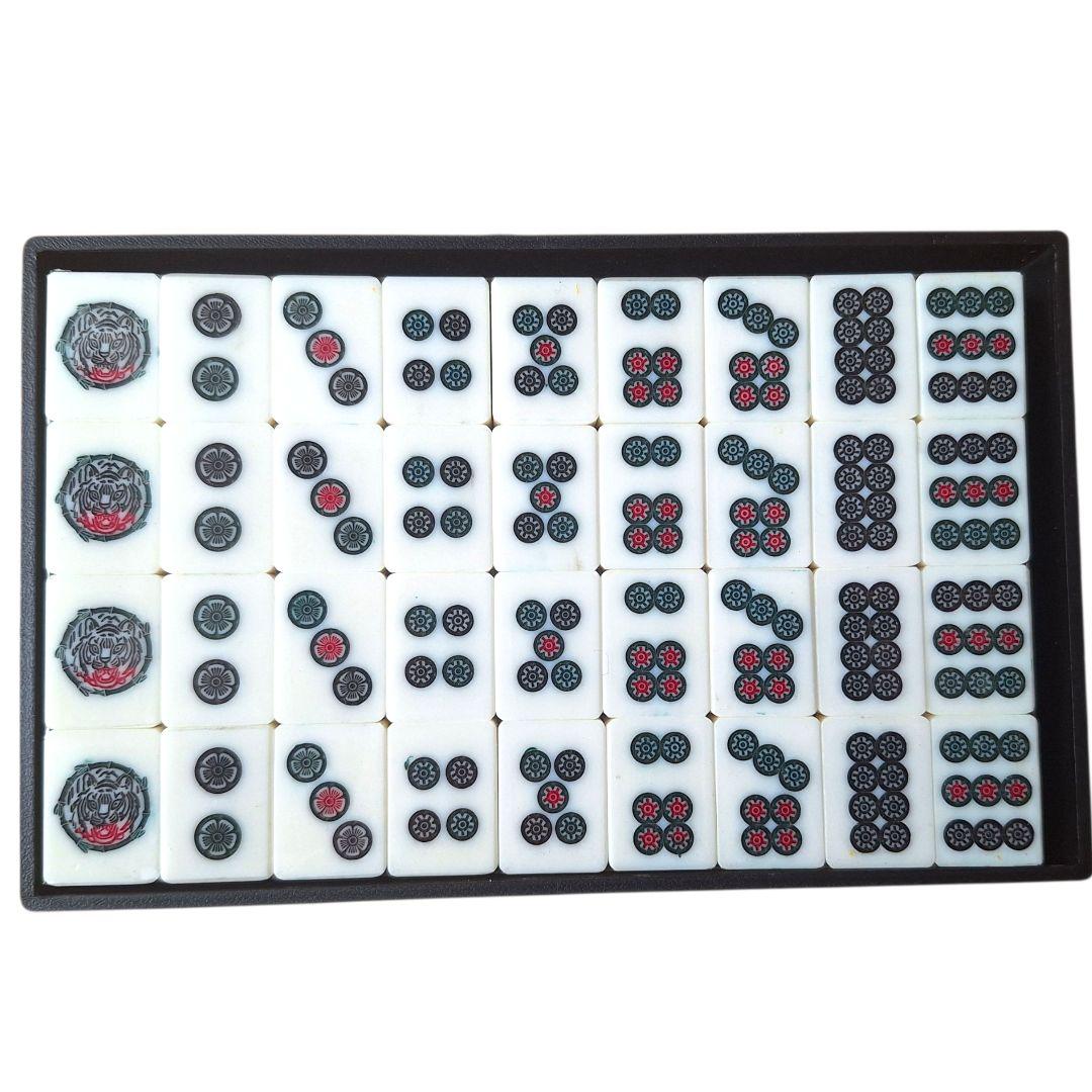 未使用品　虎牌　キングバード　麻雀牌　関東書体　背竹　虎一筒　重量牌　レア