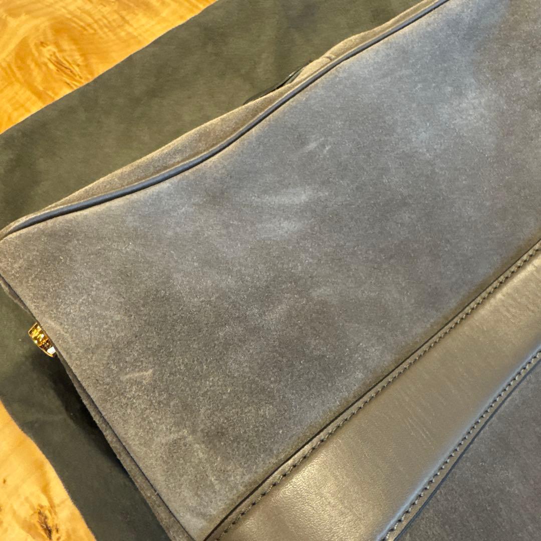 トムフォードグレー スエード ビジネスバッグ