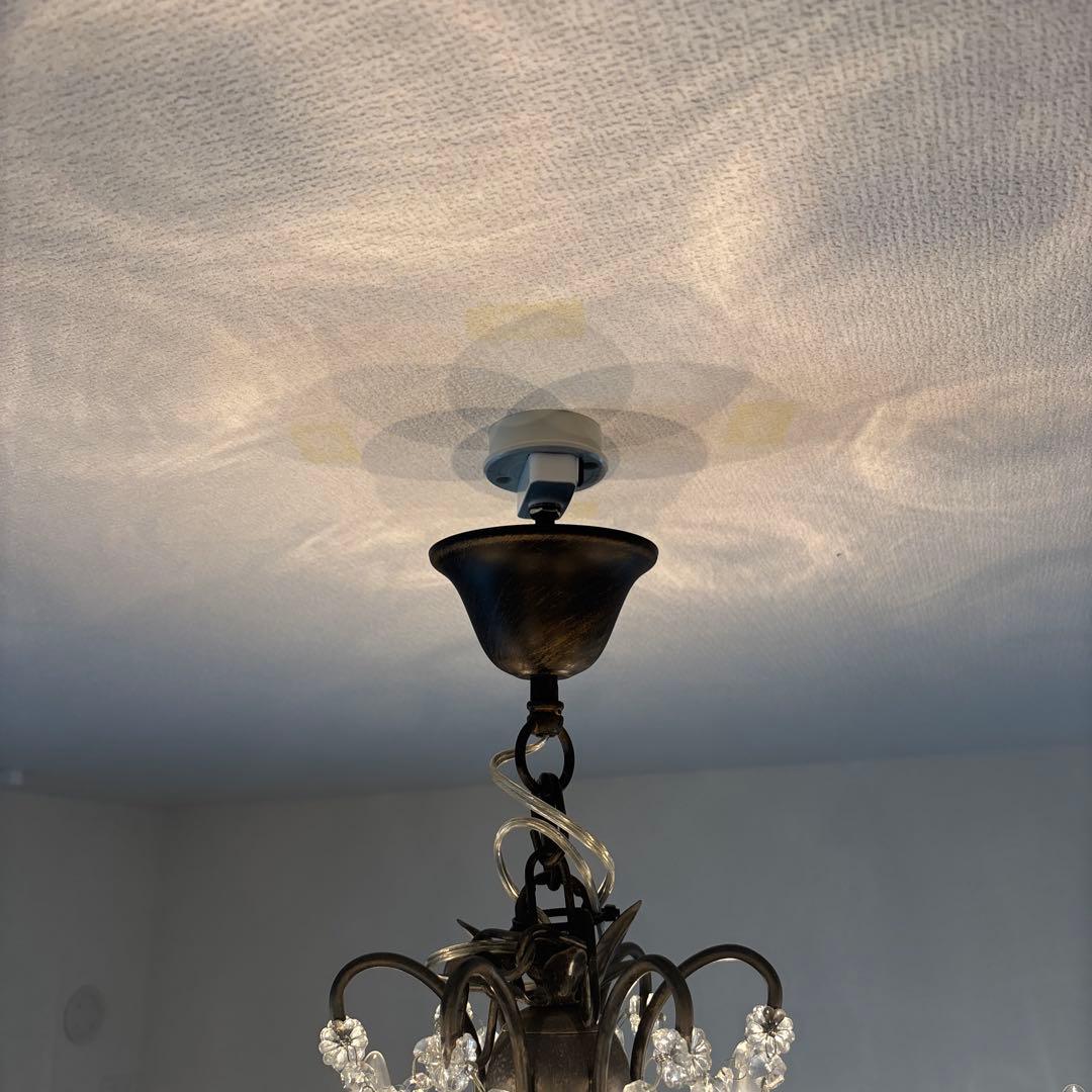 クリスタル ブラックシャンデリア 6灯 60W