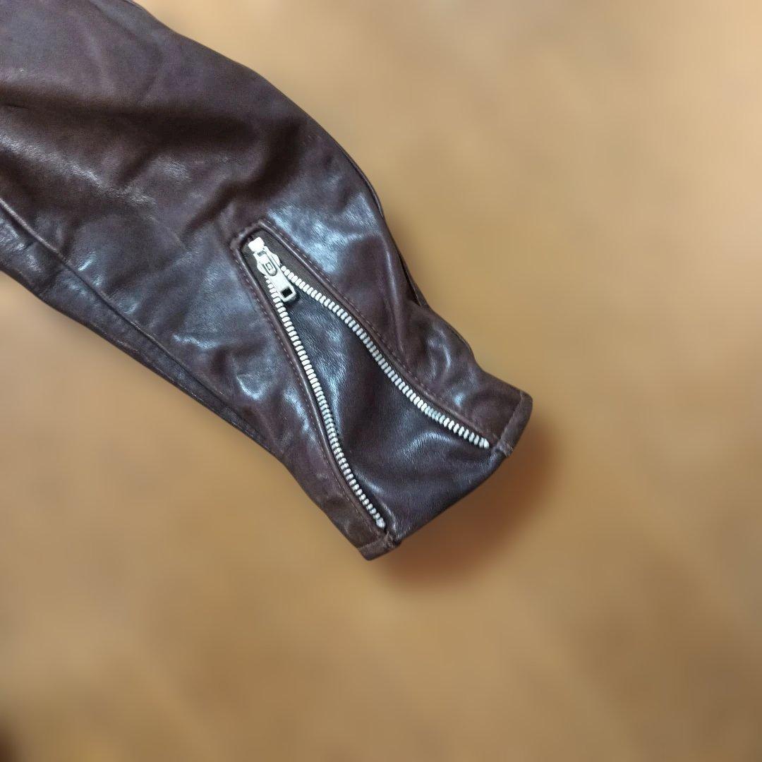 t*a様 Schott 定価18万　希少カラーシングルライダースジャケット ビン