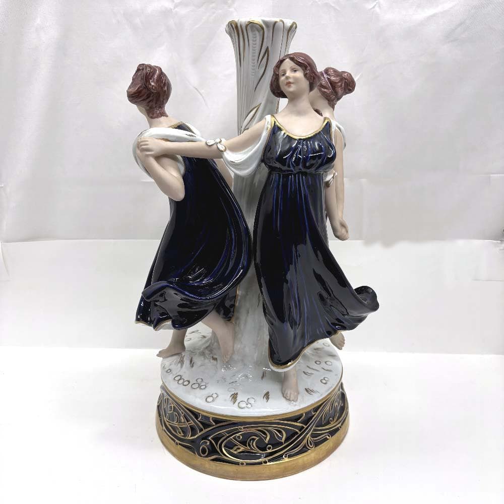ロイヤル・ダックス・ボヘミア 三美神 大型フィギュリン41cm 花瓶 D刻印