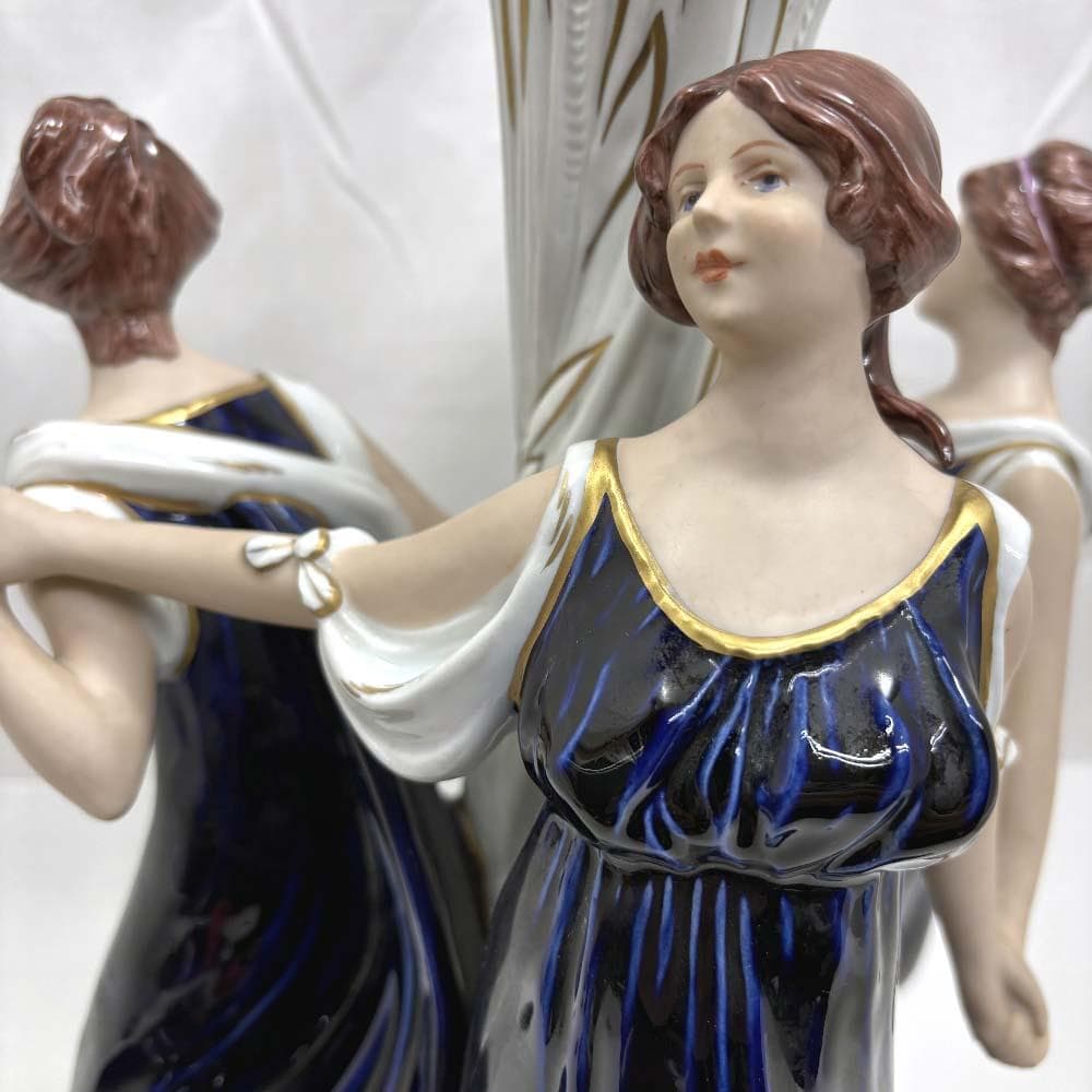 ロイヤル・ダックス・ボヘミア 三美神 大型フィギュリン41cm 花瓶 D刻印