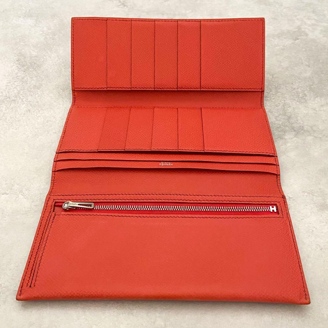 HERMES エルメス ベアン クシュベル シルバー金具 □C刻印 三つ折り財布