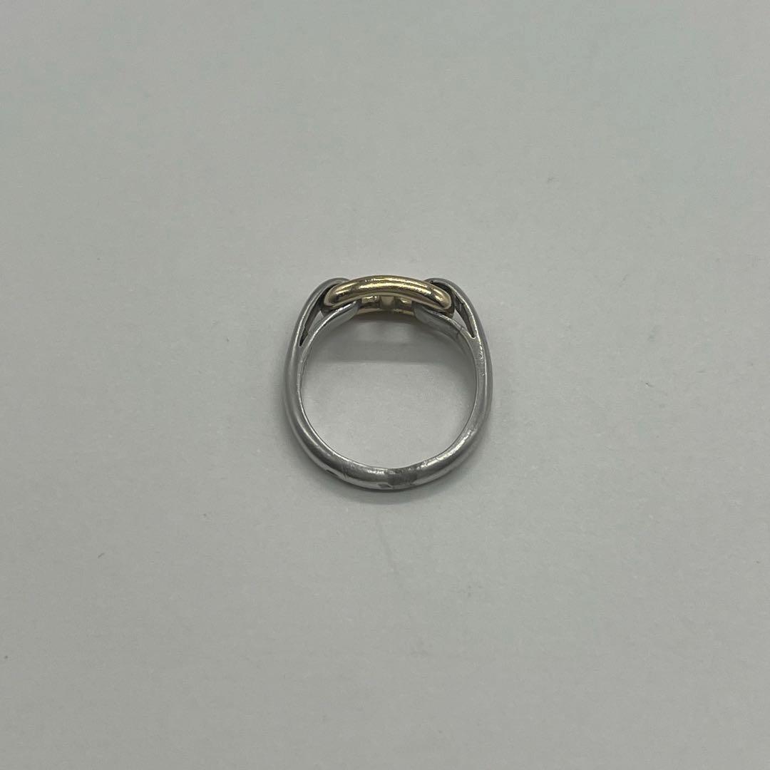 エルメス HERMES シェーヌダンクル リング 9号 SV YG コンビ