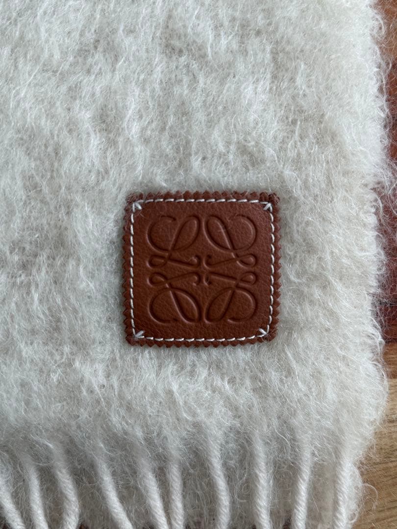 【美品】LOEWE ロエベ モヘア マフラー アイボリー 正規品