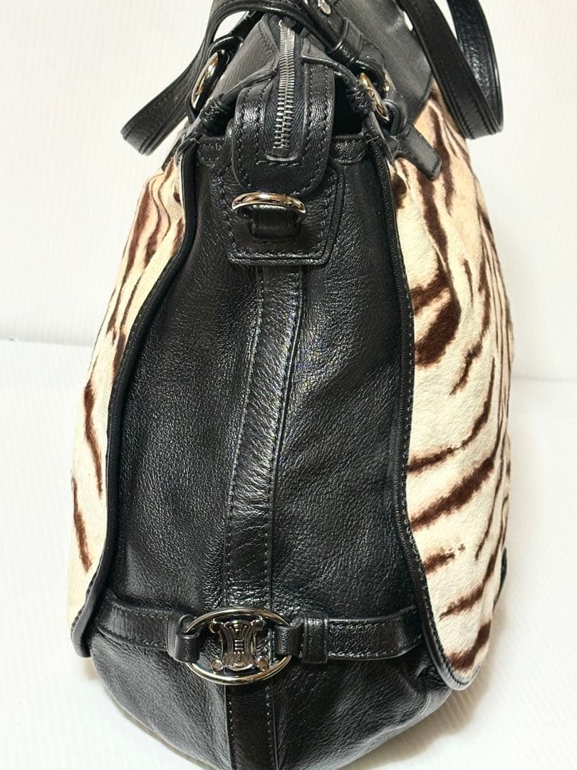 未使用近■ セリーヌ CELINE ハラコ2way アニマル柄 バッグ