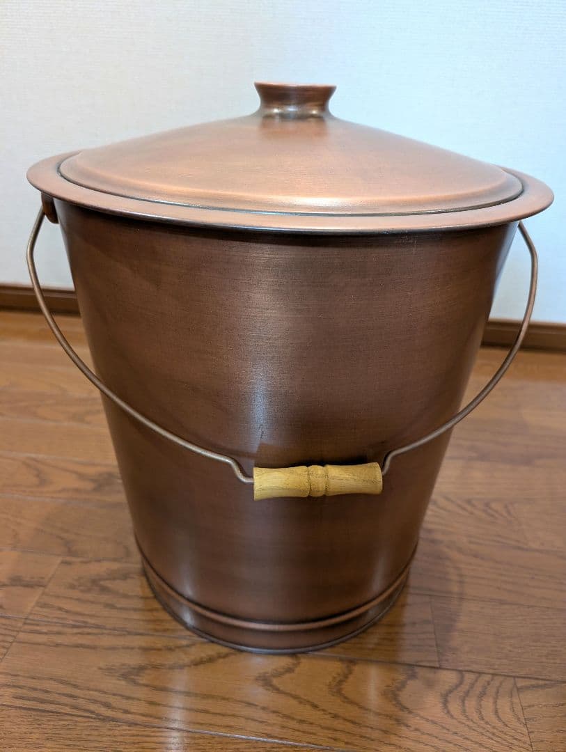 アラスメタル社製　灰取りバケツ大　アンティーク アッシュコンテナ