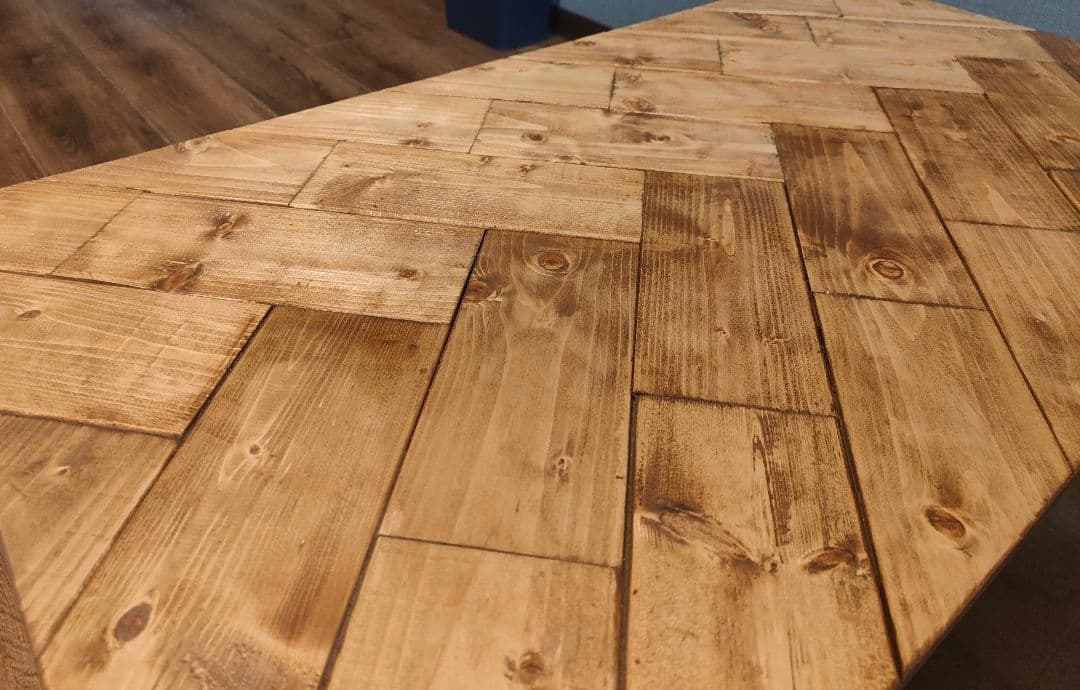 最終値下げ中　ヘリンボーン折りたたみテーブル　美品