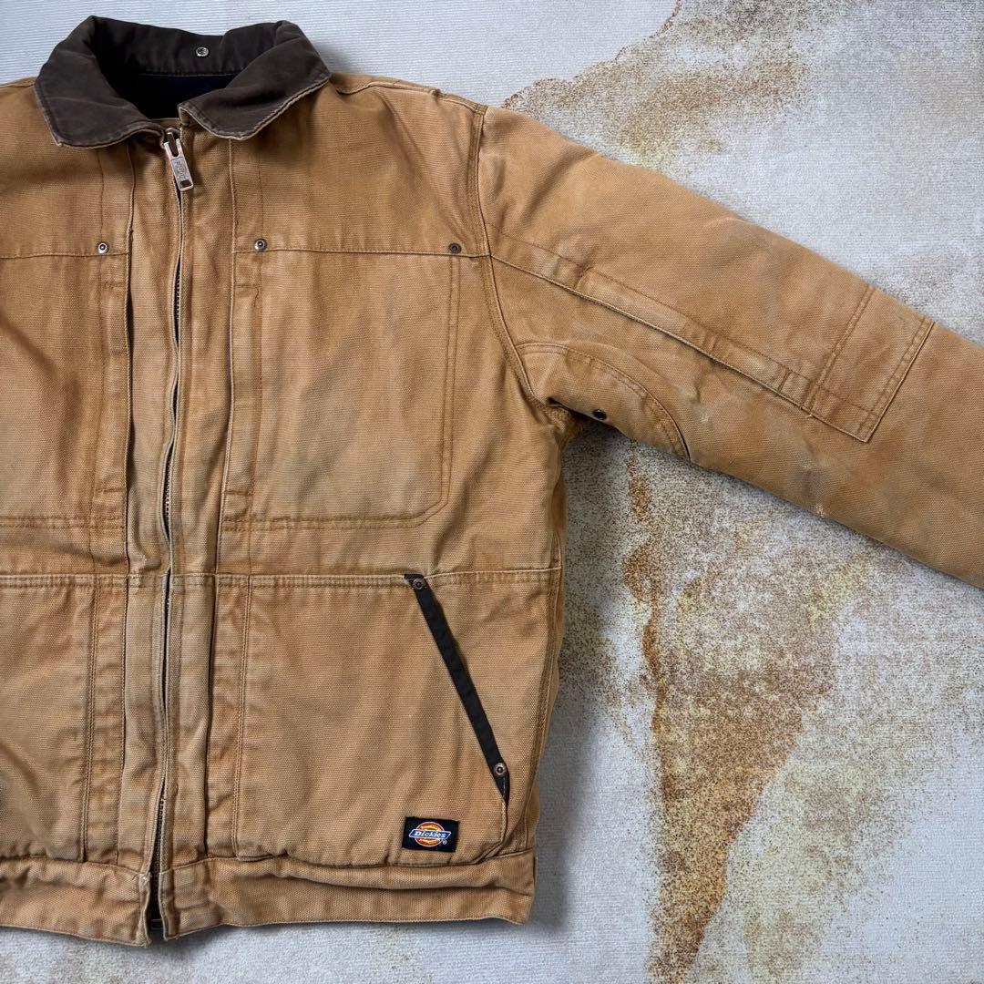 【古着】Dickies中綿ダックワークJKT茶Lフェード