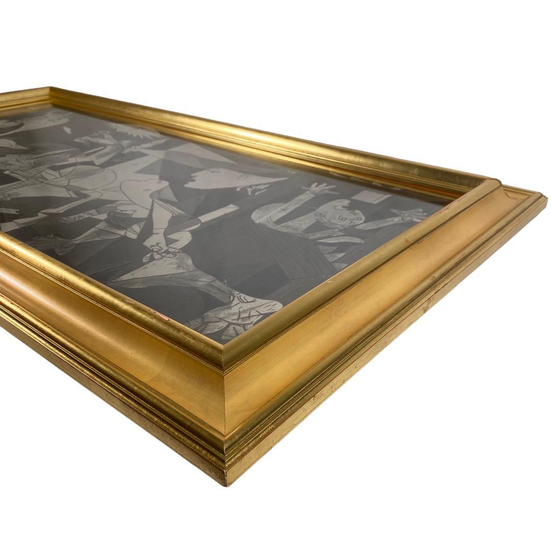 送料無料 パブロ ピカソ ゲルニカ キャンバス 額縁付 絵画 複製画 リトグラフ