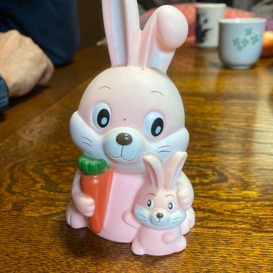 親子ウサギ フィギュア ニンジン付き