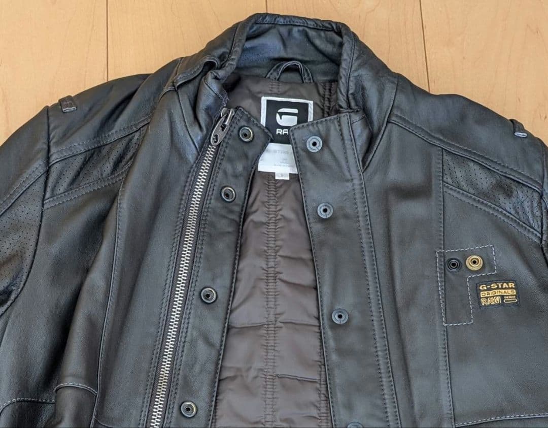 G-STAR RAW 牛革 ライダースジャケット