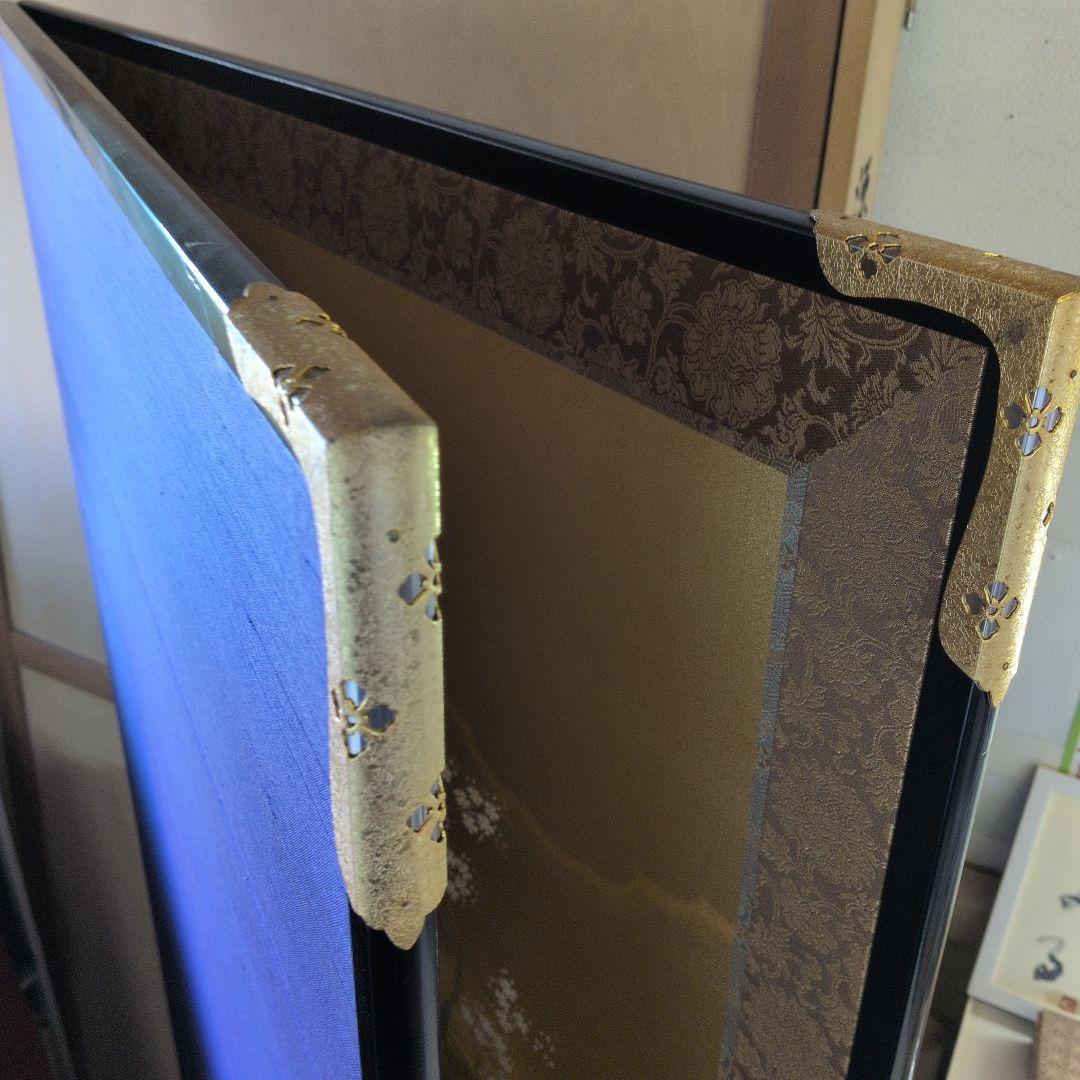 源氏物語の屏風絵。岡田泰水作。良品。