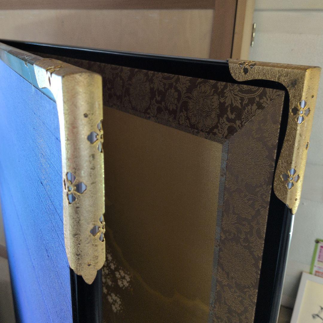 源氏物語の屏風絵。岡田泰水作。良品。