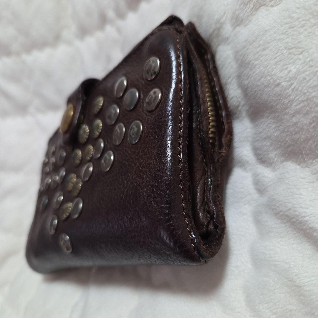 CAMPOMAGGI　二つ折り革財布　スタッズ　イタリア製