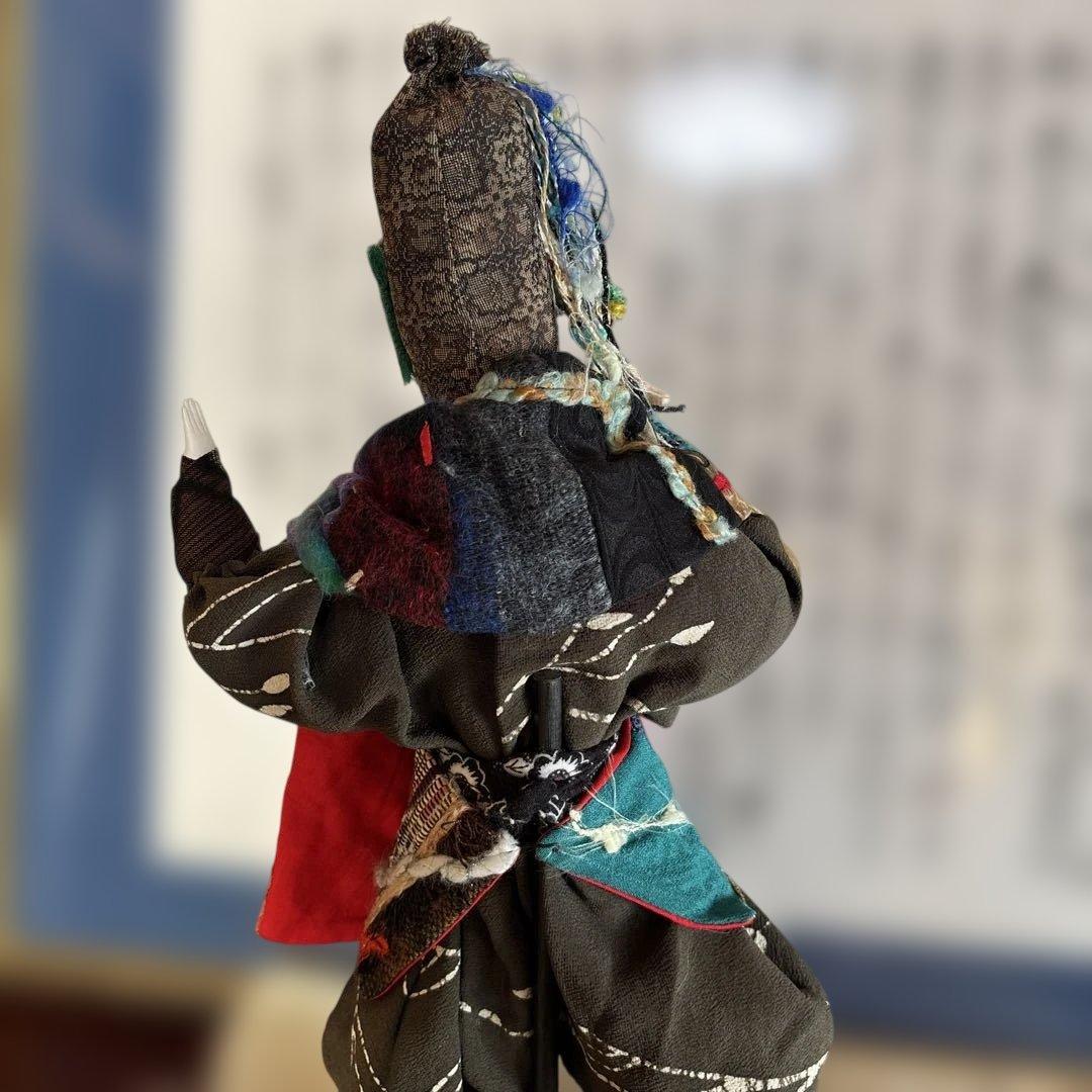 豊田信也　古布創作人形 台座付き