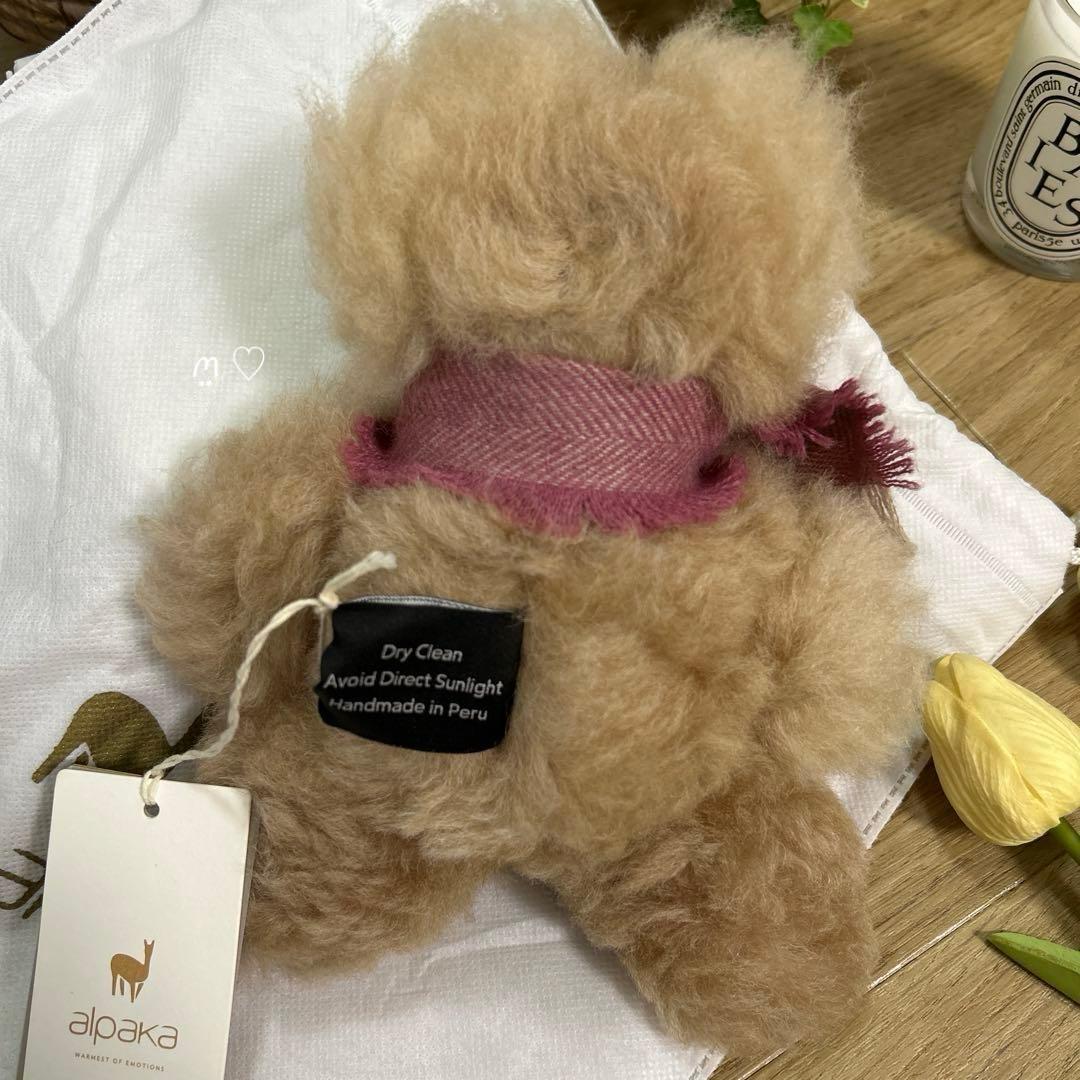 新品alpakaアルパカ　テディベアSAMI　20cm　マフラー　くまぬいぐるみ