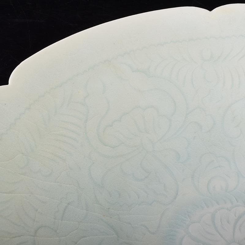 中国　影青　青白釉　陽刻　花文　輪花鉢　2点まとめて　M　R7770