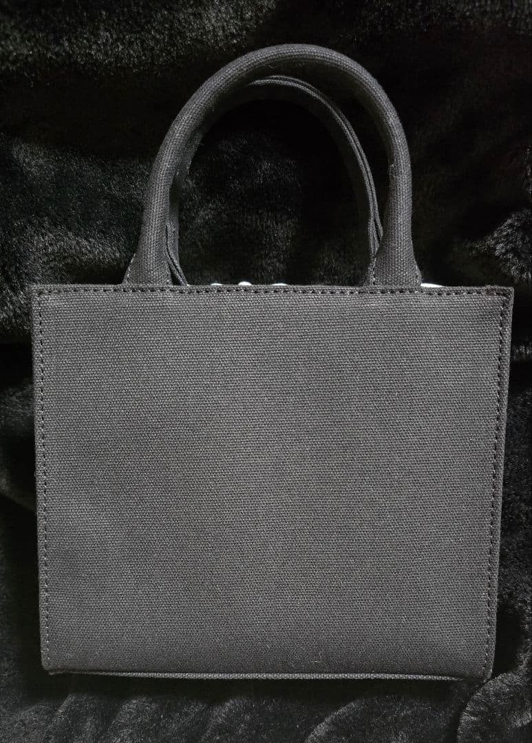 pium フリルリボンスクエアミニトートバッグ ブラック