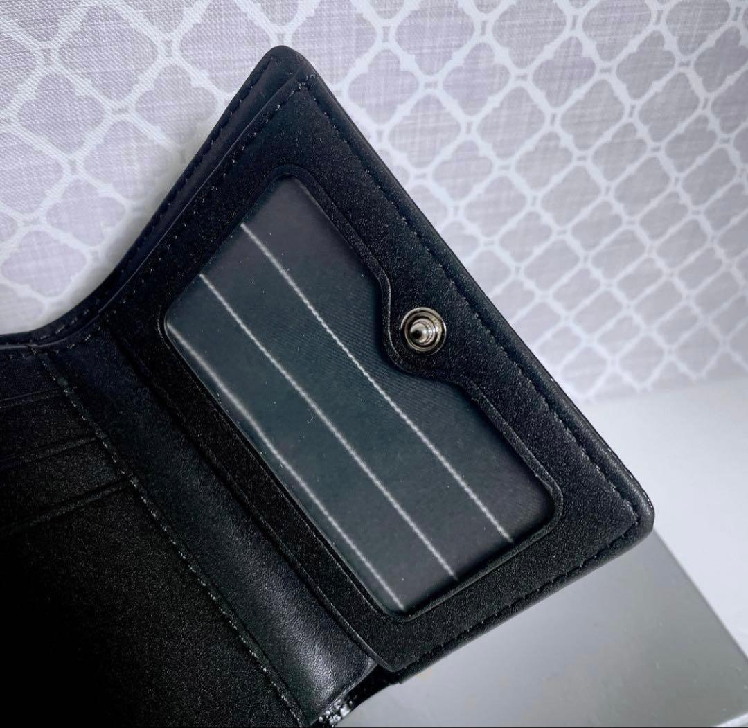 【新作☆内側に素敵な柄】新品 ヴィヴィアン・ウエストウッド 三折財布 ブラック