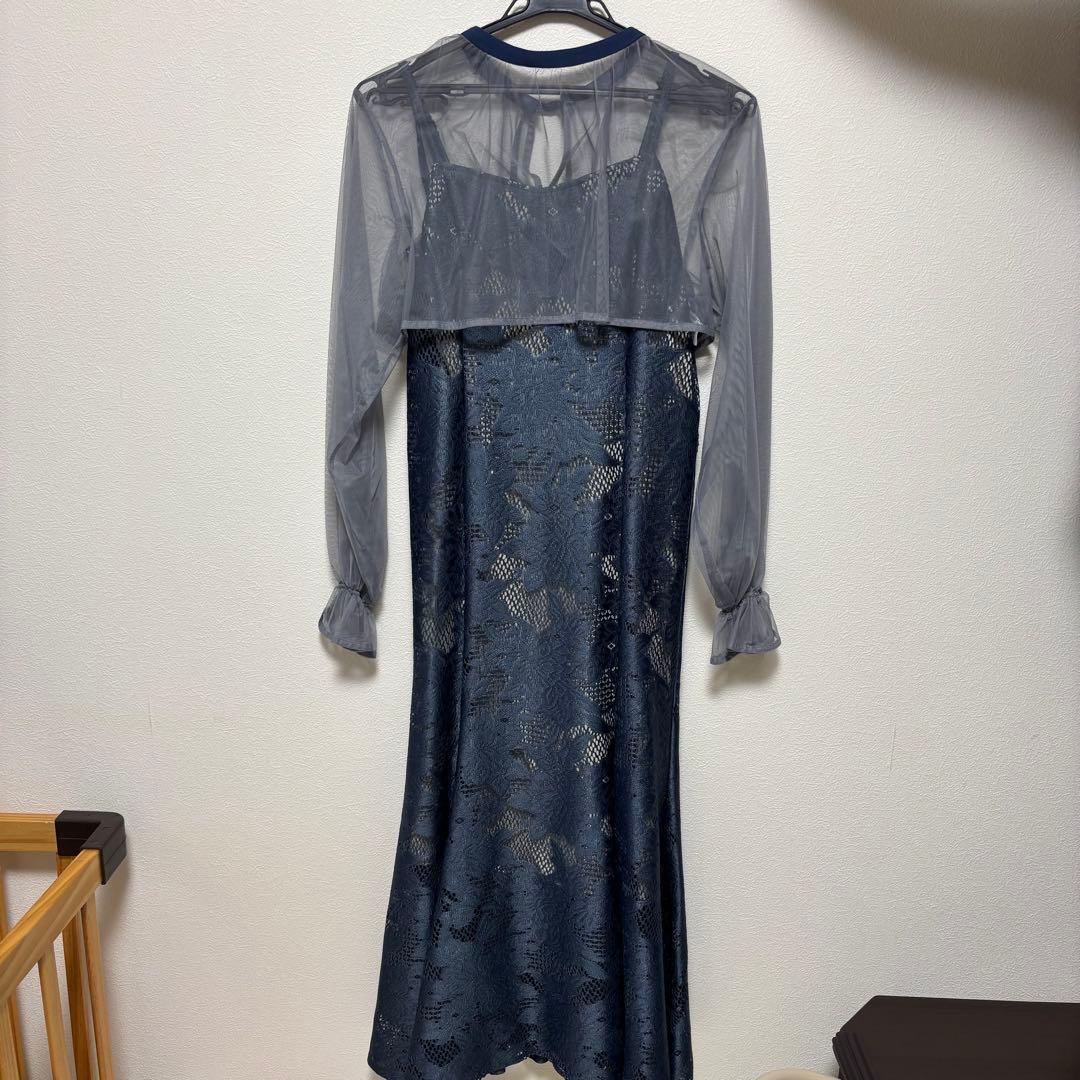 etoll 3wayシフォンボレロ&レースキャミドレス 結婚式 ワンピース