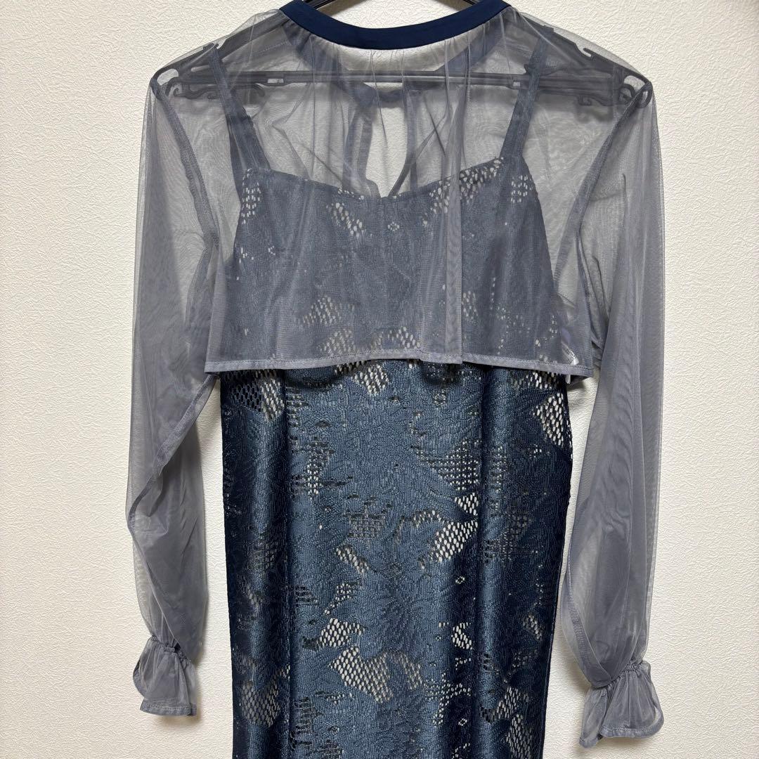 etoll 3wayシフォンボレロ&レースキャミドレス 結婚式 ワンピース