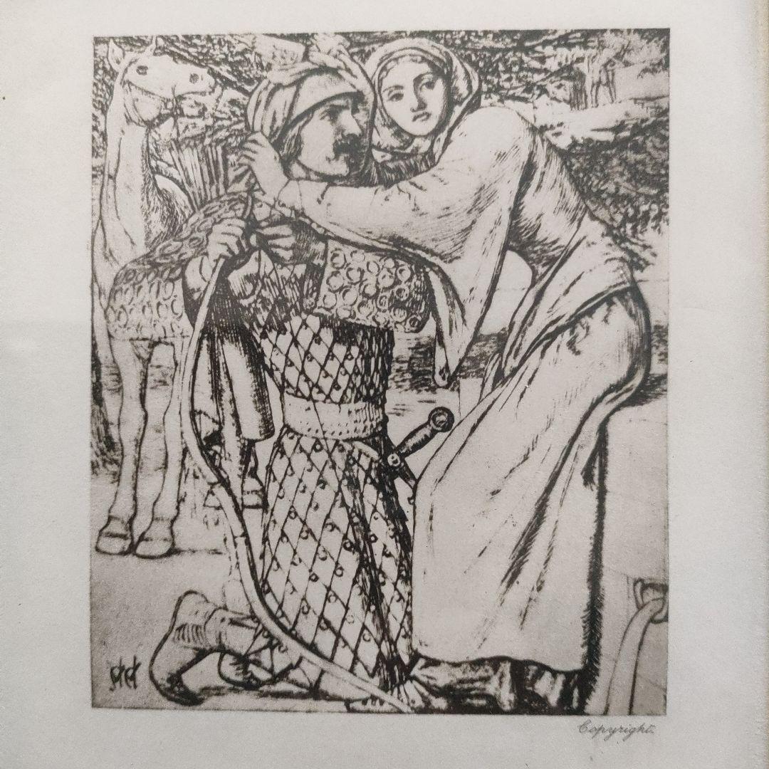 ウィリアム ヘンリー ハント　銅版画『オリアナのバラード(テニスン詩集)』