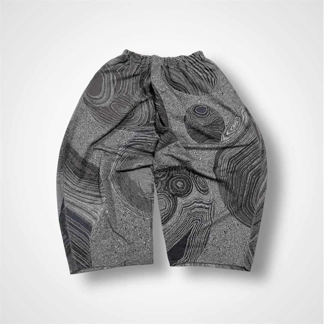 美品 Babaghuri 総柄サルエルパンツ 綿×毛 インターシャ ゆったり