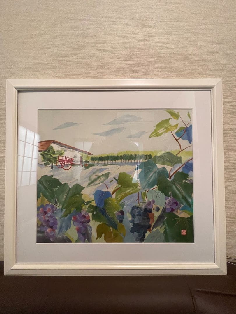 しゅんこう　ちぎり絵　作品　フランスボルドーの葡萄