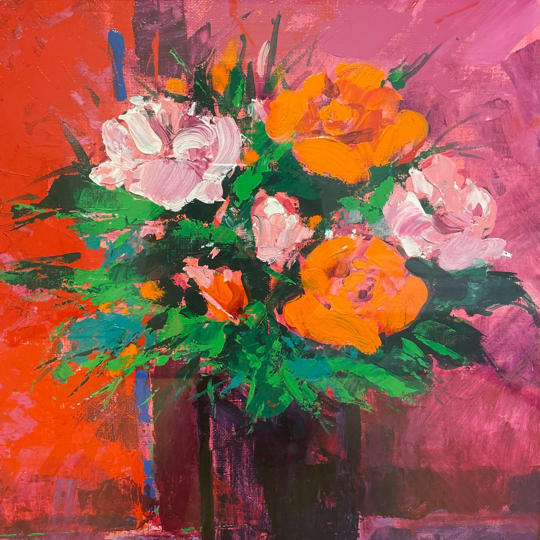 Nader 花瓶の花 2000年油彩画