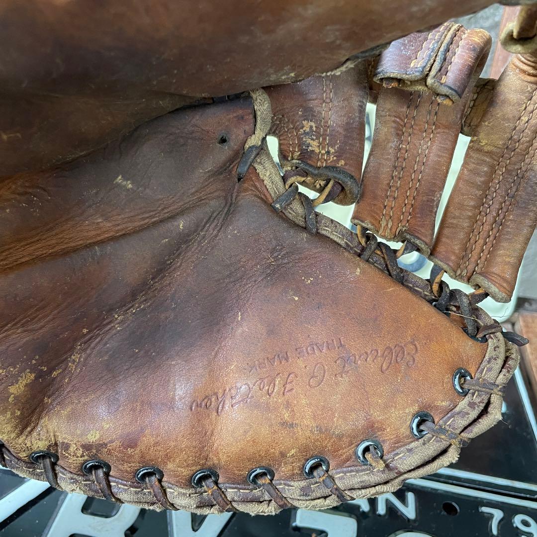 貴重40s〜50s OLDアメリカアンティーク野球グローブUSAヴィンテージ雑貨