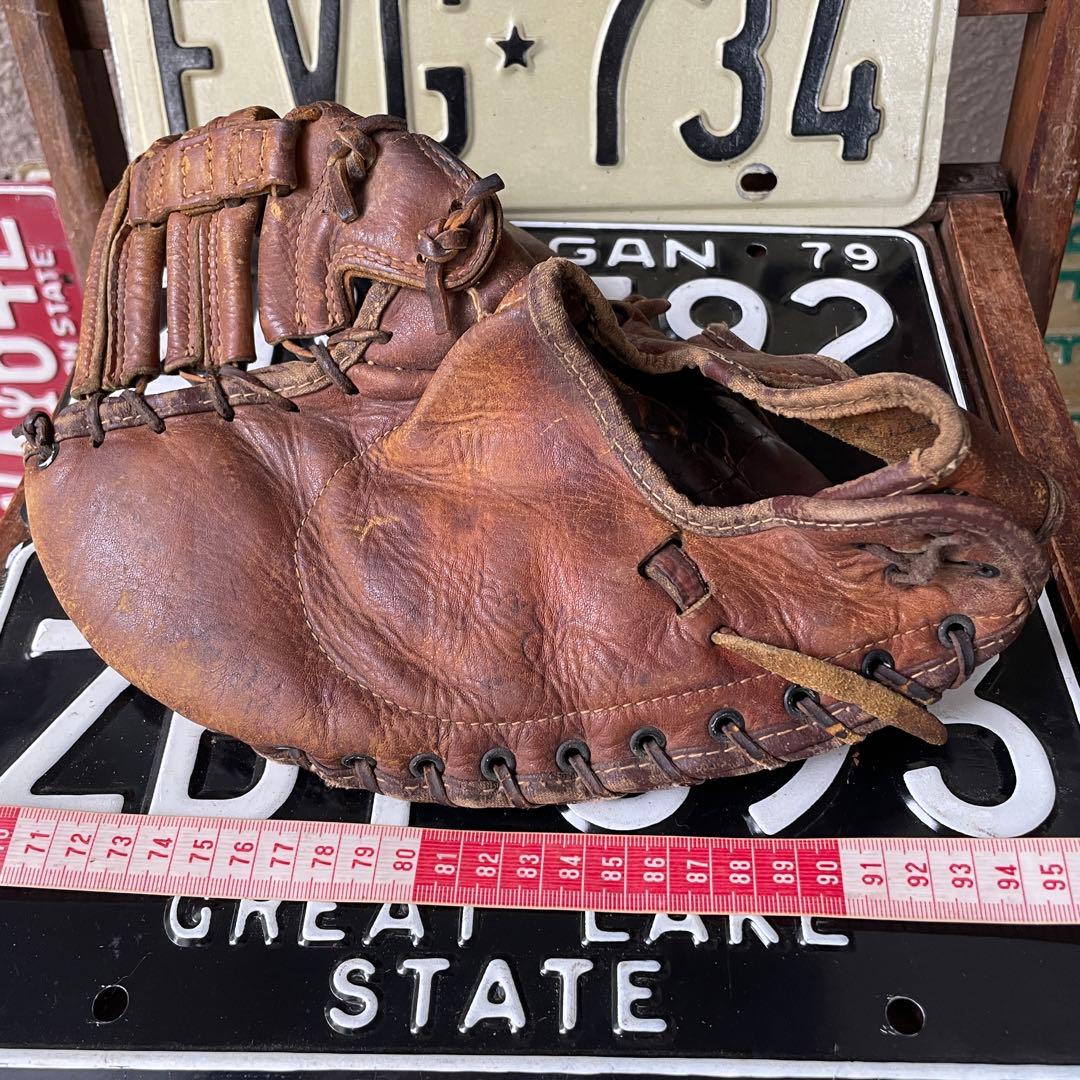 貴重40s〜50s OLDアメリカアンティーク野球グローブUSAヴィンテージ雑貨